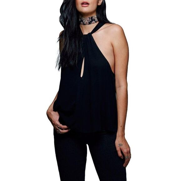 Free People Black Twist Shout Keyhole Tank Top XS - Picture 1 of 10